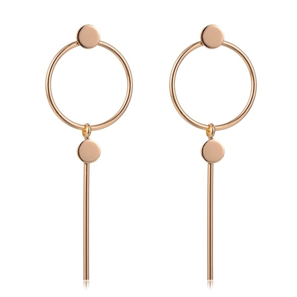 GOLD HOOP + DROP MINIMALIST EARRINGS